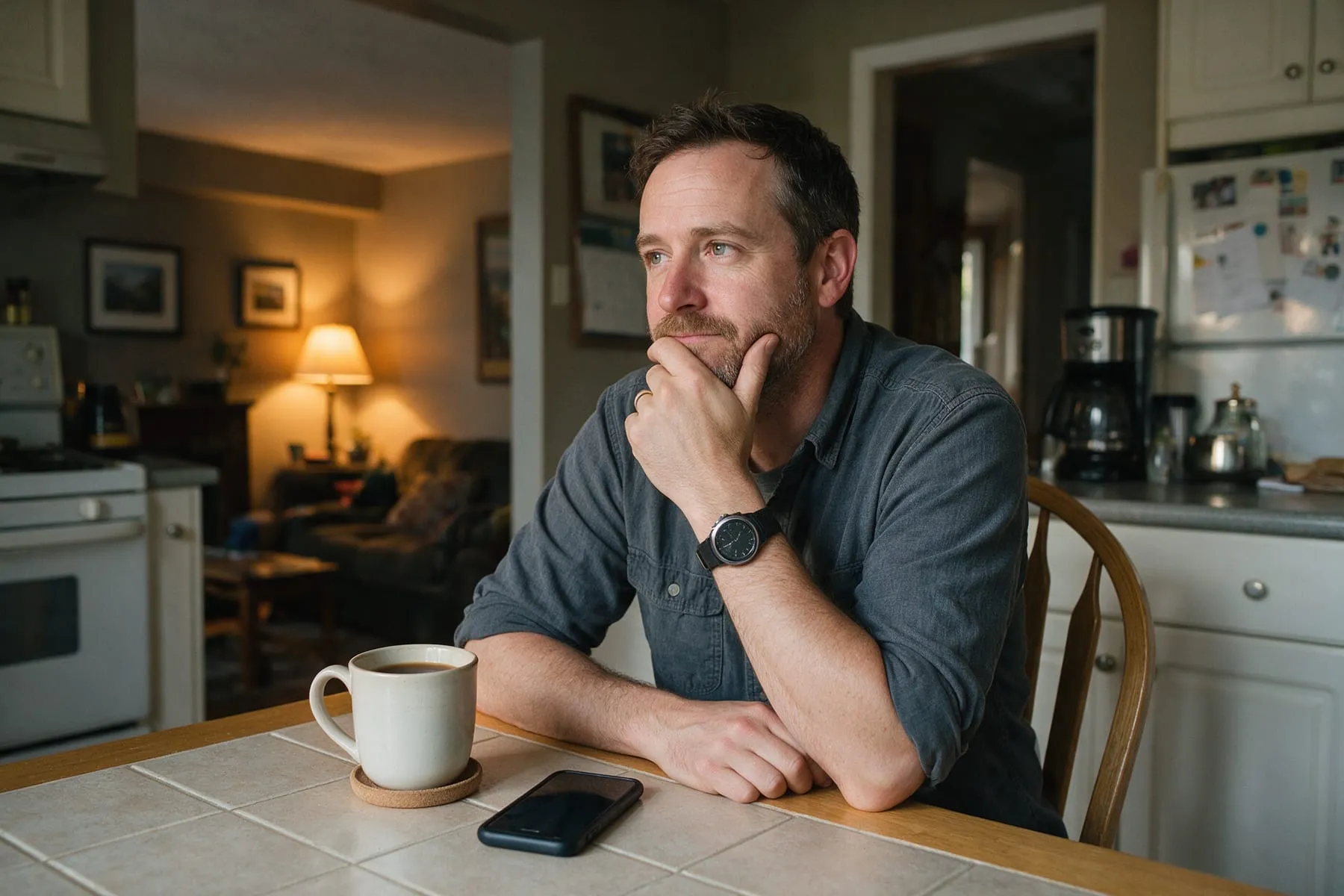 Business owner taking a moment before answering a negative review