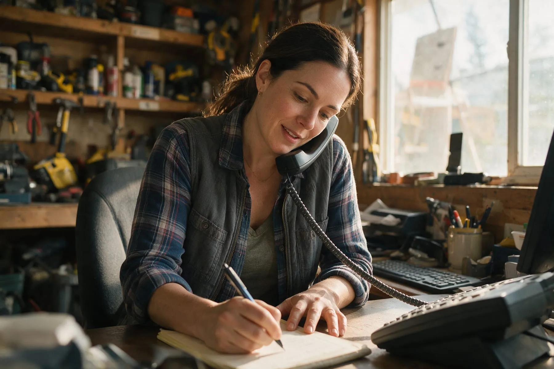 Staff member answering a call from a Google ad